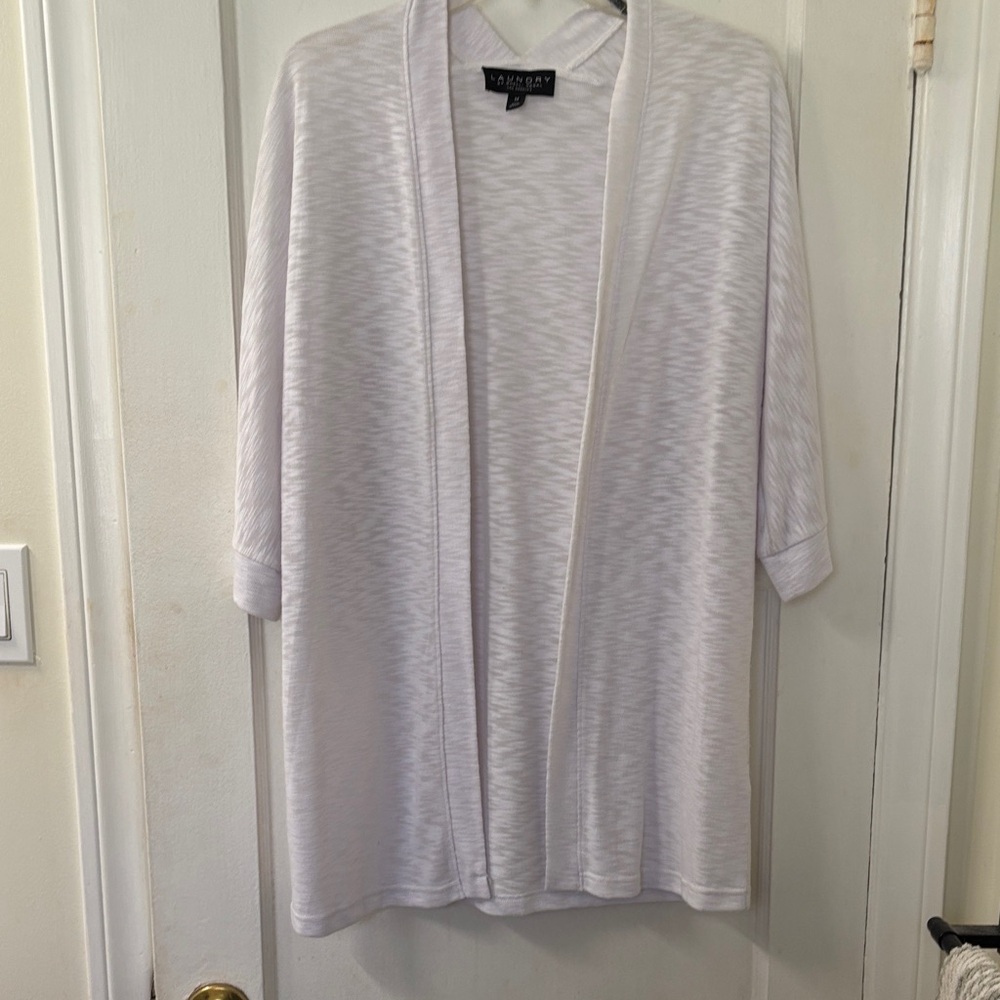 Laundry By Shelli Segal Light Gray Knit Cardigan
